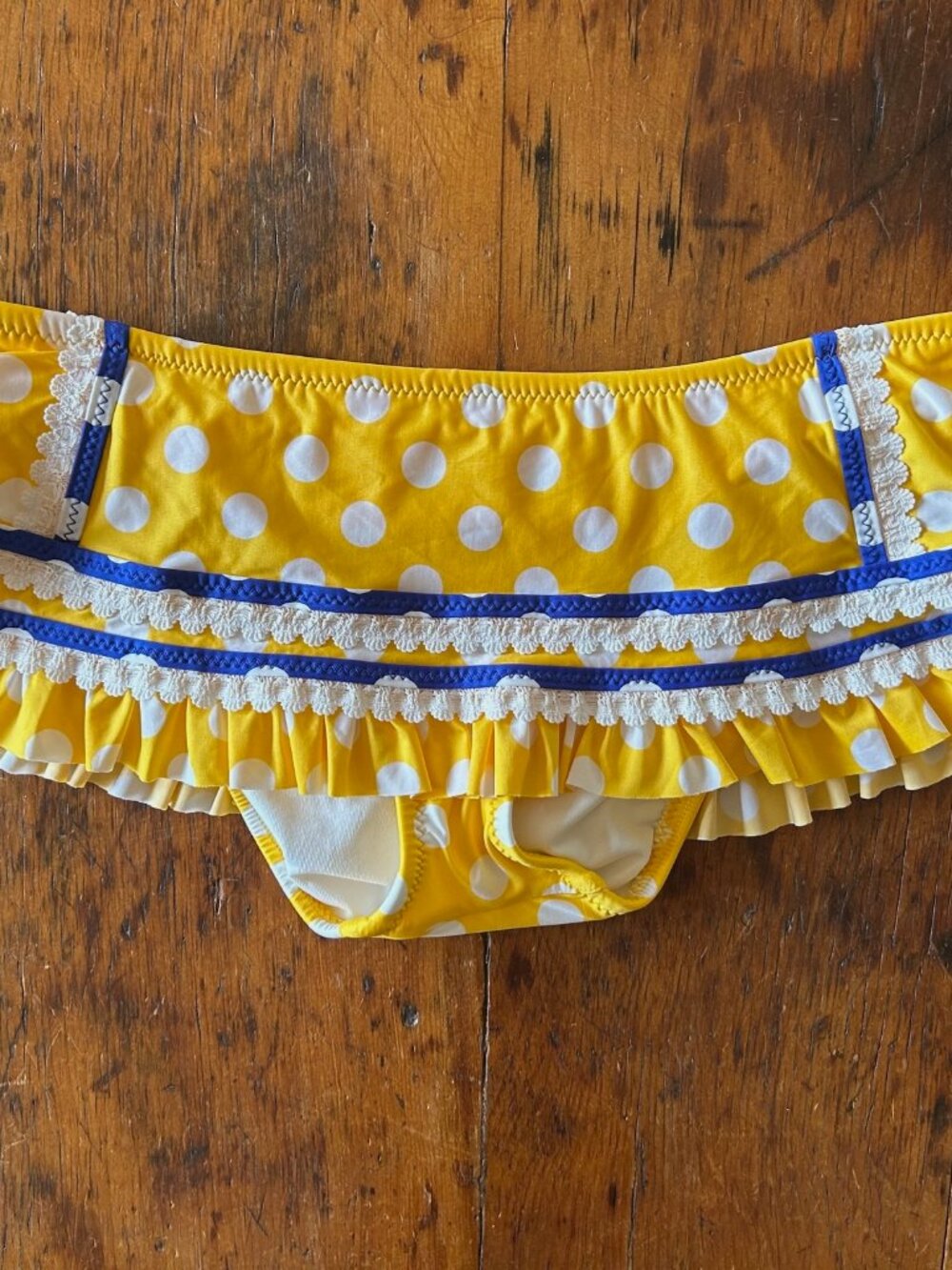 Vintage Betsey Johnson Yellow Polka Dot Bikini Set - Picture 3 of 7